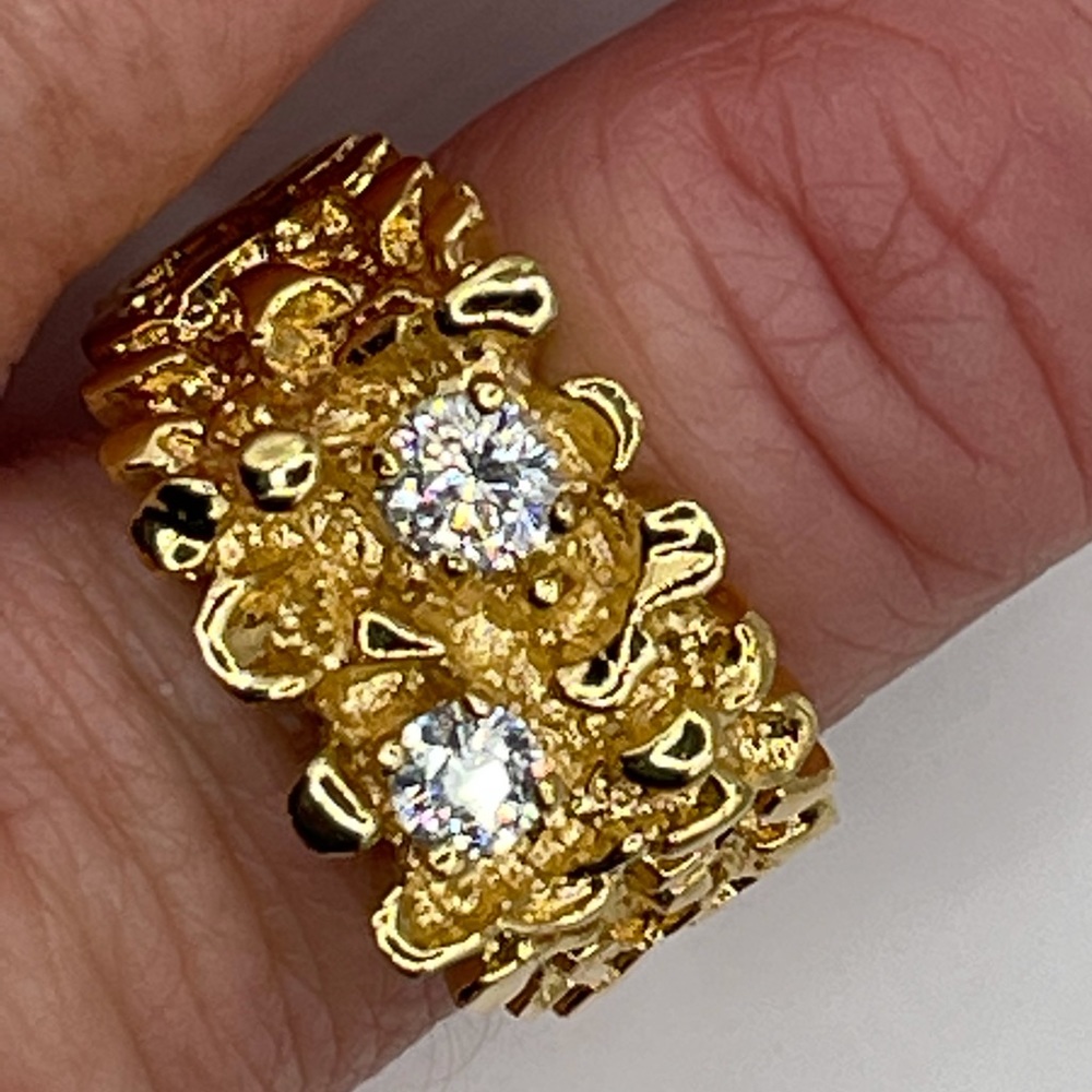 Nugget Ring with Fake Diamonds (#52)